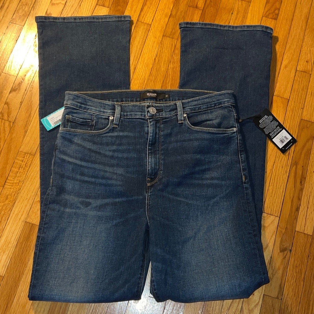 Hudson Barbara High Waist Bootcut Jeans Size 32 Cyclone Dark Wash Indigo Denim - Picture 7 of 16